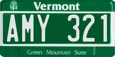 VT license plate AMY321