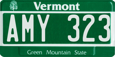 VT license plate AMY323