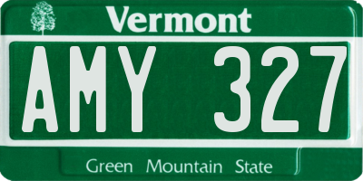 VT license plate AMY327