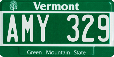VT license plate AMY329