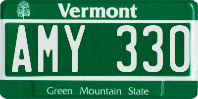 VT license plate AMY330