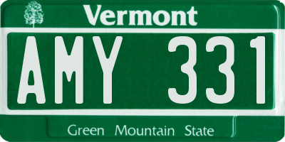 VT license plate AMY331