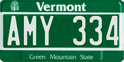 VT license plate AMY334