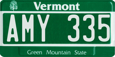 VT license plate AMY335