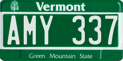 VT license plate AMY337