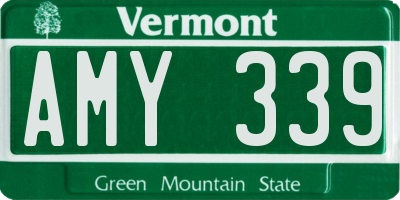 VT license plate AMY339