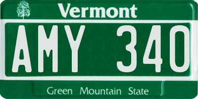 VT license plate AMY340
