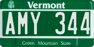 VT license plate AMY344
