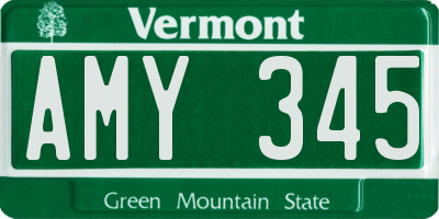 VT license plate AMY345