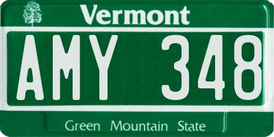 VT license plate AMY348