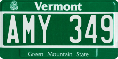 VT license plate AMY349