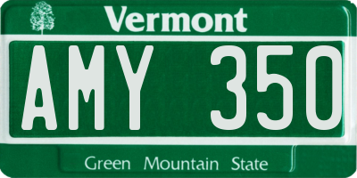 VT license plate AMY350