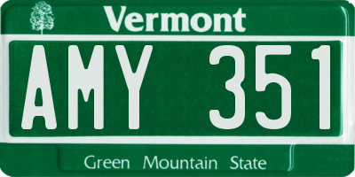 VT license plate AMY351