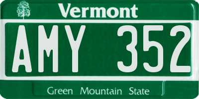 VT license plate AMY352