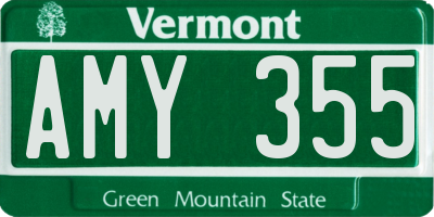 VT license plate AMY355