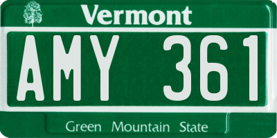 VT license plate AMY361
