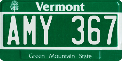 VT license plate AMY367