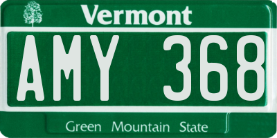 VT license plate AMY368