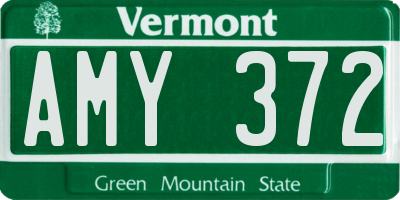 VT license plate AMY372