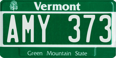 VT license plate AMY373