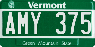 VT license plate AMY375