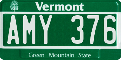 VT license plate AMY376