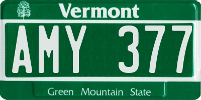 VT license plate AMY377