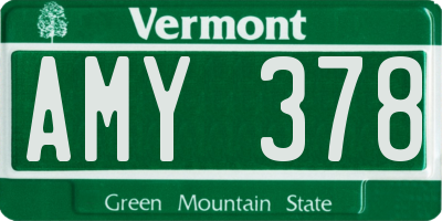 VT license plate AMY378