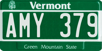 VT license plate AMY379
