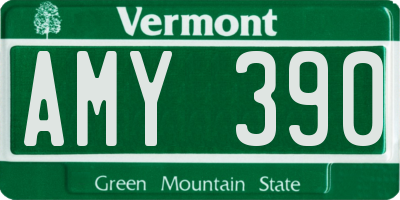 VT license plate AMY390