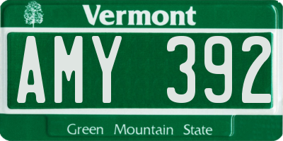 VT license plate AMY392