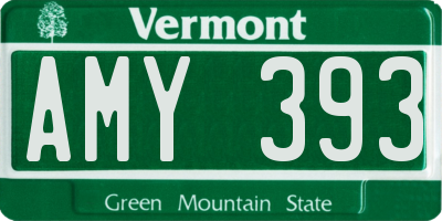 VT license plate AMY393