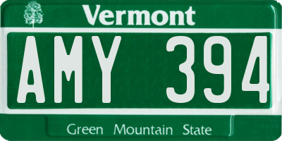 VT license plate AMY394