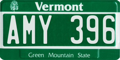 VT license plate AMY396