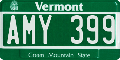 VT license plate AMY399