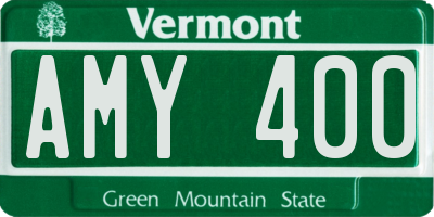 VT license plate AMY400