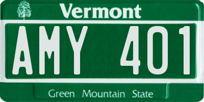 VT license plate AMY401