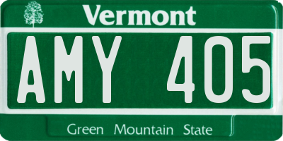VT license plate AMY405