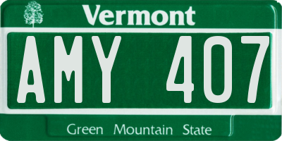 VT license plate AMY407