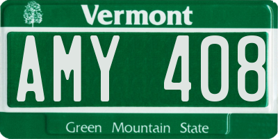 VT license plate AMY408