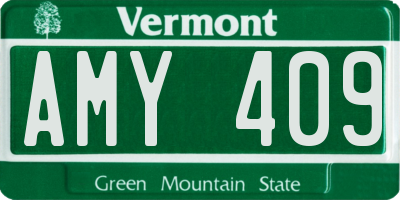 VT license plate AMY409