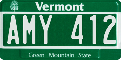 VT license plate AMY412