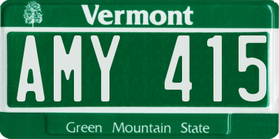 VT license plate AMY415