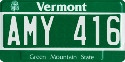 VT license plate AMY416
