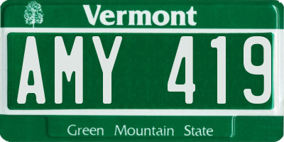 VT license plate AMY419