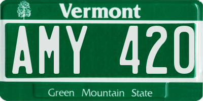 VT license plate AMY420