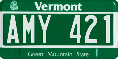 VT license plate AMY421