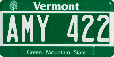 VT license plate AMY422