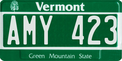 VT license plate AMY423