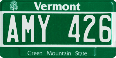 VT license plate AMY426